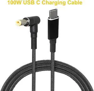 1.8m 100W USB Type C to 5.5x2.5mm Male Plug Converter USB C PD Charger DC  Cable Cord Fit for Asus Lenovo Toshiba Laptop