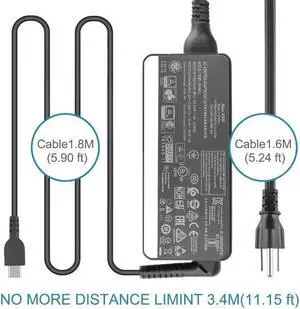 45W Power Adapter Supply fit for lenovo-45w-usb-c-charger Yoga 910 ThinkPad X1 Tablet G2 G3, Tablet 10 C