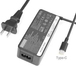 for 2 Prong 45W USB-C Charger Fit for Lenovo Chromebook C330 S330 C340 C340 S340 S345 14e 14w 100e 300e
