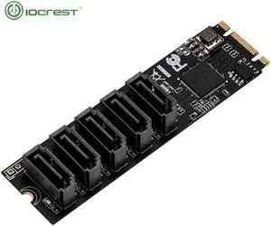 IOCREST M.2 (PCIe 3.0)  to 5 Ports SATA III 6G ssd Adapter with sataIII cable SATA3.0 to m.2 pci-e IOCREST M.2 (PCIe 3.0)  to 5 Ports SATA III 6G ssd Adapter with sataIII cable SATA3.0 to m.2 pci-e