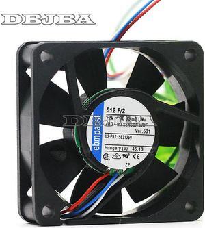 New Fan For EBMPAPST 5015 5CM 12V 85mA 1.0W 512 F/2 3 Pin Cooling Fan