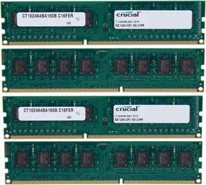 CT4KIT102464BA160B Crucial 32GB(8GBx4)  DDR3-1600(PC3-12800) UDIMM • 1600MT/s • CL-11•1.5V •240-PIN •Non-ECC •Unbuffered • Desktop Memory