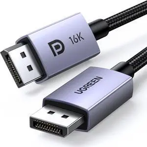 16K DisplayPort 2.1 Cable [VESA Certified] DP2.0 80Gbps Support 16K@60Hz 8K@120Hz 4K@240Hz HDR HDCP DSC1.2a Alu Braided Display Port Cable Cord 6.6FT Compatible FreeSync G-Sync Game Monitor