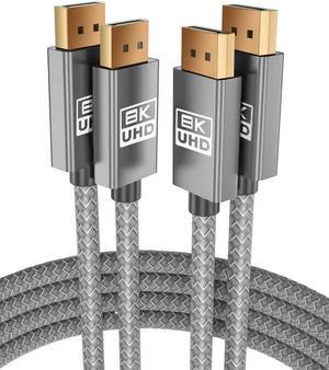 Itramax 8K 60Hz DisplayPort Cable 6.6FT (2-Pack),DP 1.4 Male Ultra High Speed Cord for Laptop/PC/TV/Gaming Monitor 6,HBR3 Bandwidth of 32.4Gbps,4K@144Hz,2K@165Hz,1080P@240Hz(DP 1.2 Compatible), Feet