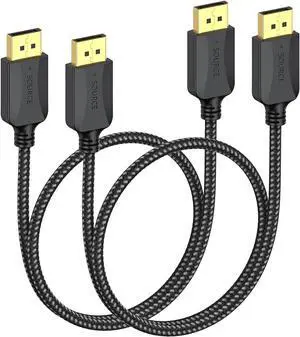 DisplayPort to DisplayPort Cable 3 ft 2-Pack DP Display Port Cable Adapter Male to Male 4K 2k@165Hz/ 144Hz for Computer Docking Station Monitor and More
