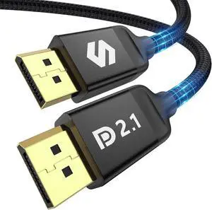 DisplayPort 2.1 Cable 10FT DP 2.0 Cable [16K@60Hz 8K@120Hz 4K@240Hz 2K@360Hz] 80Gbps HDR HDCP DSC 1.2a Compatible FreeSync G-Sync Gaming Monitor 4090 3090Ti 7900XTX