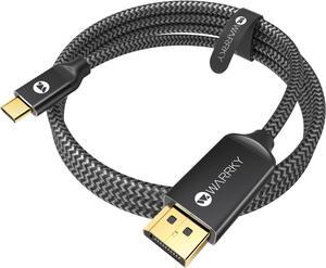 Warrky USB C to DisplayPort Cable (4K@60Hz, 2K/1440P@165Hz), [Aluminum Shell, Gold-Plated Plug] Thunderbolt 3/4 to Display Port Cord Compatible with MacBook Pro/Air, iPad Pro, Surface, Galaxy - 10ft