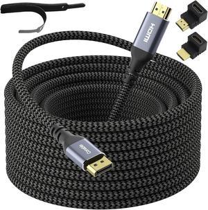 4K DisplayPort to HDMI Cable 20FT 4K@60Hz HDR High Speed Active Display Port to HDMI Cable UHD Converter Uni-Directional Braided Cord Support 4K@60Hz 2K@120Hz 1080P for HDTV Monitor Projector
