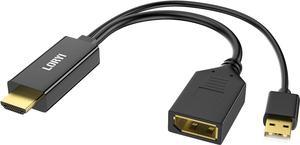 HDMI to DisplayPort Adapter 4K@60Hz with USB Power HDMI Male to DP Female Converter Cable HDMI Input to Displayport Output Compatible for Laptop Desktop PC Graphics Card PS4/5 Xbox one/360