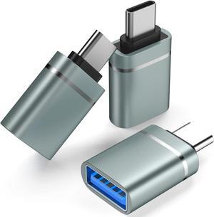 USB C to USB Adapter 3-Pack USB C Male to USB 3.0 Female Adapter Compatibllity for iMac 2021 for iPad Pro 2021 for MacBook Pro 2020 for MacBook Air 2020 and Other Type C or Thunderbolt 3 Devices gray
