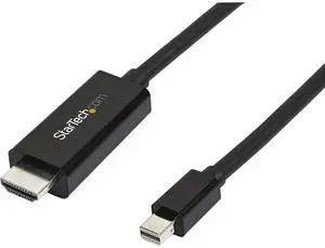 10ft (3m) Mini DisplayPort to HDMI Cable - 4K 30Hz Video - mDP to HDMI Adapter Cable - Mini DP or Thunderbolt 1/2 Mac/PC to HDMI Monitor/Display - mDP to HDMI Converter Cord (MDP2HDMM3MB)
