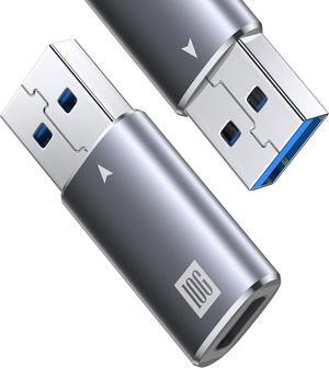 [10Gbps] USB C Female to USB Male Adapter USB 3.1 A to USB C Adapter SuperSpeed Data Sync. Compatible with Quest Link Power Bank Type-C Earphone iPhone 12 Mini/12 Pro Max/11 Pro Max-2 Pack
