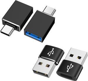 ???????? [4 Pack] USB C to USB Adapter [USB-C to USB-A] USB to USB C Adapter [USB A to USB C] for Samsung/iPhone/PC/Airpods/iPad/MacBook/Laptop/CarPlay Female Adapter Data Transfer & Fast Charging
