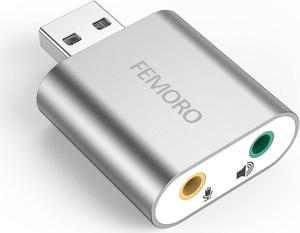 USB Sound Card USB to Audio Jack Adapter 7.1 Channel External Stereo Sound Card with 3.5mm TRS TRRS Microphone Headphone for PC Laptop PS4 Windows MAC Linux