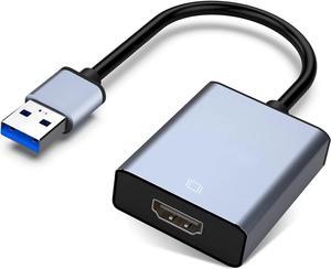USB to HDMI Adapter USB 3.0/2.0 to HDMI for Multiple Monitors 1080P Compatible with Windows XP/7/8/10/11 - Grey
