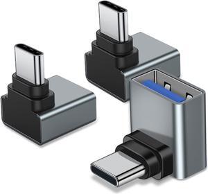 90 Degree USB C to USB Adapter Pack of 3 Up & Down Angled USB C Male to USB 3.0 Adapter Thunderbolt 4/3 to USB Female Adapter Converter for MacBook Pro 2020/iMac/MacBook Air 2022  XPS etc