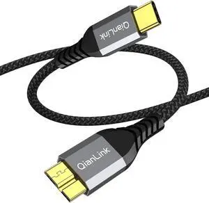 10Gbps Micro B to USB C Hard Drive Cable (1.6FT/0.5m) USB C to Micro B Cord USB C to External Hard Drive Cable for Seagate WD Toshiba Westgate MacBook Air M2 Pro iPad Galaxy S23 S22 S21