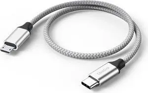 USB C to Micro USB Cable 1ft Micro USB to USB Type C Adapter Cable Braided Male to Male Adapter USB-C USBC to Micro USB Cord 30.5CM for Charging Data Transmission