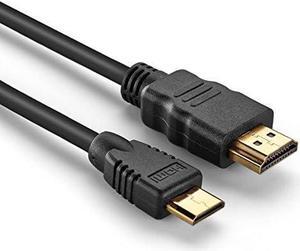 Black 6FT Mini HDMI to HDMI Cable Cord Adapter HD Gold Plated Connector