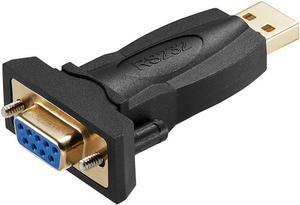 USB to RS232 Adapter with FTDI Chip USB to DB9 Serial Female Converter Compatible with Windows 10 8.1 8 7 Vista XP Linux and Mac OS X 10.6 and Above Black