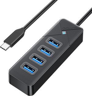USB C to USB A Adapter, USB A Hub 3.0 for Laptop 4-Port, 5Gbps USB Multiport Adapter Convertor for Mac, MacBook Air Pro, PC, Compatible with Windows, Mac OS, Linux (Balck, 15cm)