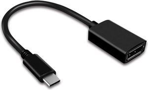 USB C to Display Port DP Adapter 4K Ultra HD Full HD 1080 USB Type-C to Display Port Adapter (Thunderbolt 3 Compatible) DP to USB C Adapter (Black)