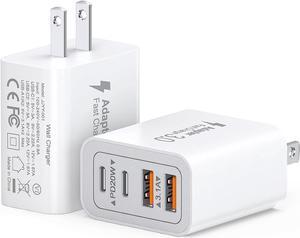 40W USB C Charger Block 2-Pack 4-Port Type C Fast Charging Brick Dual PD&QC Wall Plug Adapter Compatible for iPhone 15/15 Pro/ 15 Pro Max/14/13/12 iPad Airpods iwatch  Galaxy