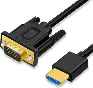 HDMI to VGA Cable Gold-Plated HDMI to VGA Cable (Male to Male) 1080P Compatible for Raspberry Pi Roku Computer Laptop Projector HDTV (3 Feet)