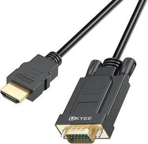 HDMI to VGA Cable 6 Feet HDMI to VGA 1080P Male to Male Converter for PC Laptop Monitor Projector HDTV- Black