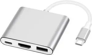 USB C to HDMI Adapter USB 3.1 Type C to HDMI 4K Multiport AV Converter with USB 3.0 Port Mac HDMI Adapter USB-C Digital AV Multi Port Adapter for MacBook Pro/ S8+/S9+/Projector/Monitor