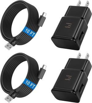 Android Phone Charger Type C Charger with 10 FT C Charger Cable Fast Charging for Samsung Galaxy S10/S10e/S10+/S9/S9+/S8/S8+/S23/S22/S21 Ultra/S20/Note 20/Note 10/Note 9/8/Z Flip 3/A03s/A02s 2Pack
