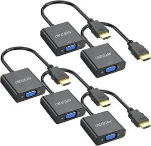 HDMI to VGA 5-Pack HDMI to VGA Adapter Cable (Male to Female) 1080P Cord for Computer Desktop Laptop PC Monitor Projector HDTV Chromebook Raspberry Pi Roku Xbox and More