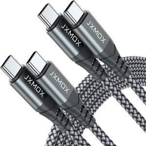 USB C to USB C Cable (2 Pack 3.3ft) 60W (3A) Type C Fast Charging Cord Charger Compatible with iPhone 16 15 Pro Max Plus MacBook iPad Pro Air 4  Galaxy S24 S23 S22+ S21 Ultra (Grey)