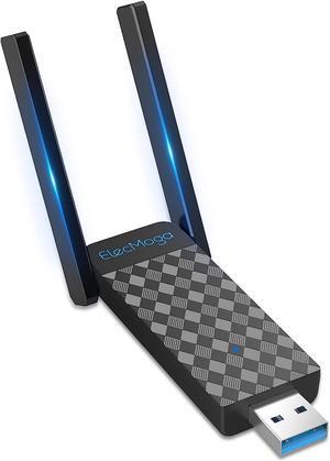 USB WiFi Adapter 1300Mbps Wireless Network Adapter Dual Band 5GHz/2.4GHz WiFi Dongle USB 3.0 5dBi Antenna WiFi Adaptor for Desktop PC Support Windows 11/10/8.1/8/7 Mac OS 10.9-10.15