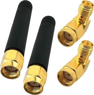 Small Wireless Antenna (2-Pack) 2.4GHz 5.8GHz 2dBi RP-SMA Hole for WiFi Bluetooth Computer PC Network LAN