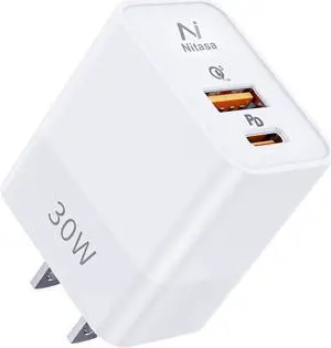 USB C Wall Charger 30W Dual Port PD Fast Charger Adapter Block for iPhone 16/14 Plus/16 Pro Max/15/15 iPad Super Fast Charger Block(25W PPS) Type C for  Galaxy S24 S23 Pixel 9 7/8 Pro