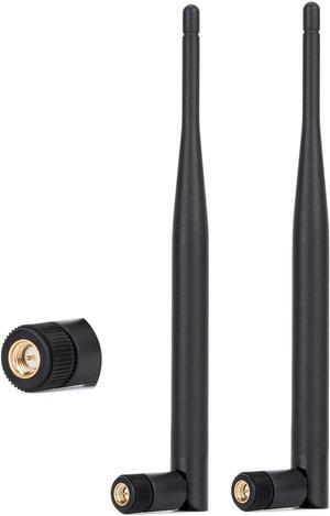 Bluetooth Antenna WiFi SMA Male PC 2.4GHz 6dBi Single Band Boost Bluetooth Audio Range for Home Office Wireless Network Router IP Camera Amplifier Wireless Range Extender 2 Pack (SMA-Male)