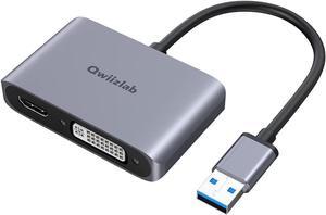 USB 3.0 to HDMI DVI Adapter 1080P@60Hz Video Converter Supports Windows 7/8/10/11 Only