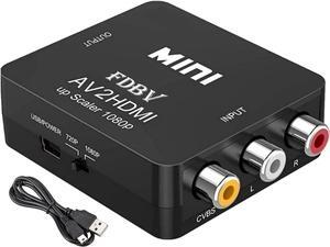 for RCA to HDMI Adapter AV to HDMI Converter Video Audio 1080P Mini for RCA Composite CVBS Converter Adapter for Supporting PAL/NTSC for TV/PC/ PS3/ STB/Xbox VHS/VCR/Blue-Ray DVD Players