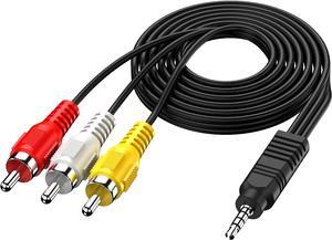 3.5 mm to RCA AV Camcorder Video Cable 3.5mm 18 TRRS Male to 3 RCA Male Plug Adapter Cord for TV Smartphones MP3 Tablets Speakers Home Theater - 5ft1.5M
