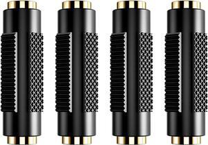 3.5 mm Female to Female Adapter 3.5mm Stereo Jack to 3.5mm Stereo Jack Adapter Connectors Stereo Coupler Female to Female Gold Plated -4pack