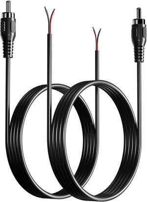 RCA to Bare Wire Speaker Cable 2 Pack Speaker Bare Wire Cables to RCA Plugs Adapter Repair Speaker Cord for Speakers Amplifier Audio Video AV Receivers- DIY 2m line