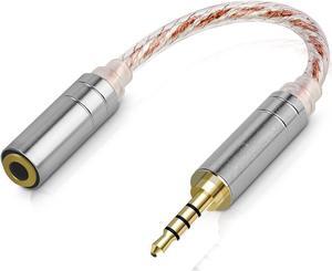 2.5mm Balance Male to 3.5mm Stereo Female Adapter Cable 6N OCC Copper Silver Plate Audio Cord Conversion Audio Cable Compatible with FiiO BTR5 BTR3K BTR1K M17 M15 Audio Player DAP