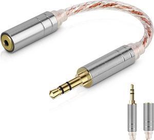 3.5mm Stereo Male to 2.5mm Balance Female Adapter Cable 6N OCC Copper Silver Plate Audio Cord Conversion Audio Cable Compatible With FiiO BTR7 Neoteck NTK059 LVY A010 AA012 Audio Player DAP