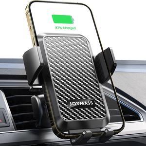 Wireless Car Charger 15W Fast Charging Auto Clamping Car Charger Cell Phone Holder Mount Vent for iPhone 14 13 12 Mini Pro Max 11 XR XS X Samsung Galaxy S23 Ultra S22 S21+ S10+ Note 20 etc