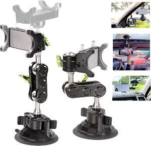 Universal Ball Head Arm for Phone Suction Cup Phone Holder 360° Rotating Car Phone Holder Mount for Car Dashboard Windshield Vehicle Sunroof Compatible with iPhone & Samsung and Other Mobile Phones