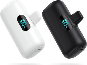 [2 Pack]Small Portable Charger for iPhone Upgraded 5000mAh PD Fast Charging Power Bank Cute Mini Portable Phone Charger Battery Pack Compatible with iPhone 14/14 Pro Max/13/13 Pro/12 Pro/11/XR/X/8 etc