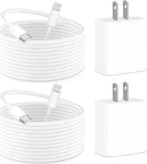 MFi CertifiediPhone 14 Charger Fast Charging, Rombica 2Pack 20W PD USB-C Power Wall Charger Adapter with 6FT Type-C to Lightning Cable Compatible for iPhone 14 Pro 14 Pro Max 13 12 11 XS XR X 8 iPad