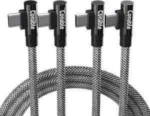 2 Pack 100W USB C to USB C Cable 4FT, Double 90° Angle, 90 Degree 5A Super Fast Charging Type-C Braided Cord, for iPhone 17 /16 / 15 Series, Galaxy S25/S24, MacBook Pro/iPad Pro/Mini/Air and More 2 Pack 100W USB C to USB C Cable 4FT, Double 90° Angle, 90 Degree 5A Super Fast Charging Type-C Braided Cord, for iPhone 17 /16 / 15 Series, Galaxy S25/S24, MacBook Pro/iPad Pro/Mini/Air and More