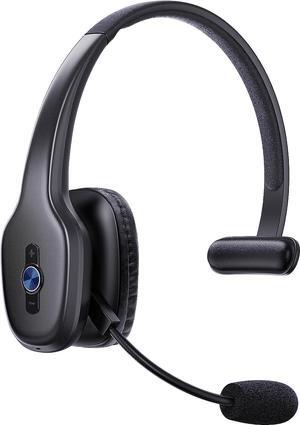 Bluetooth Headset Trucker Bluetooth Headset with Noise Canceling Microphone 60 Hours Working Time Wireless on-Ear Headset for Computer Cell Phone Trucker Home Office Work (Black)